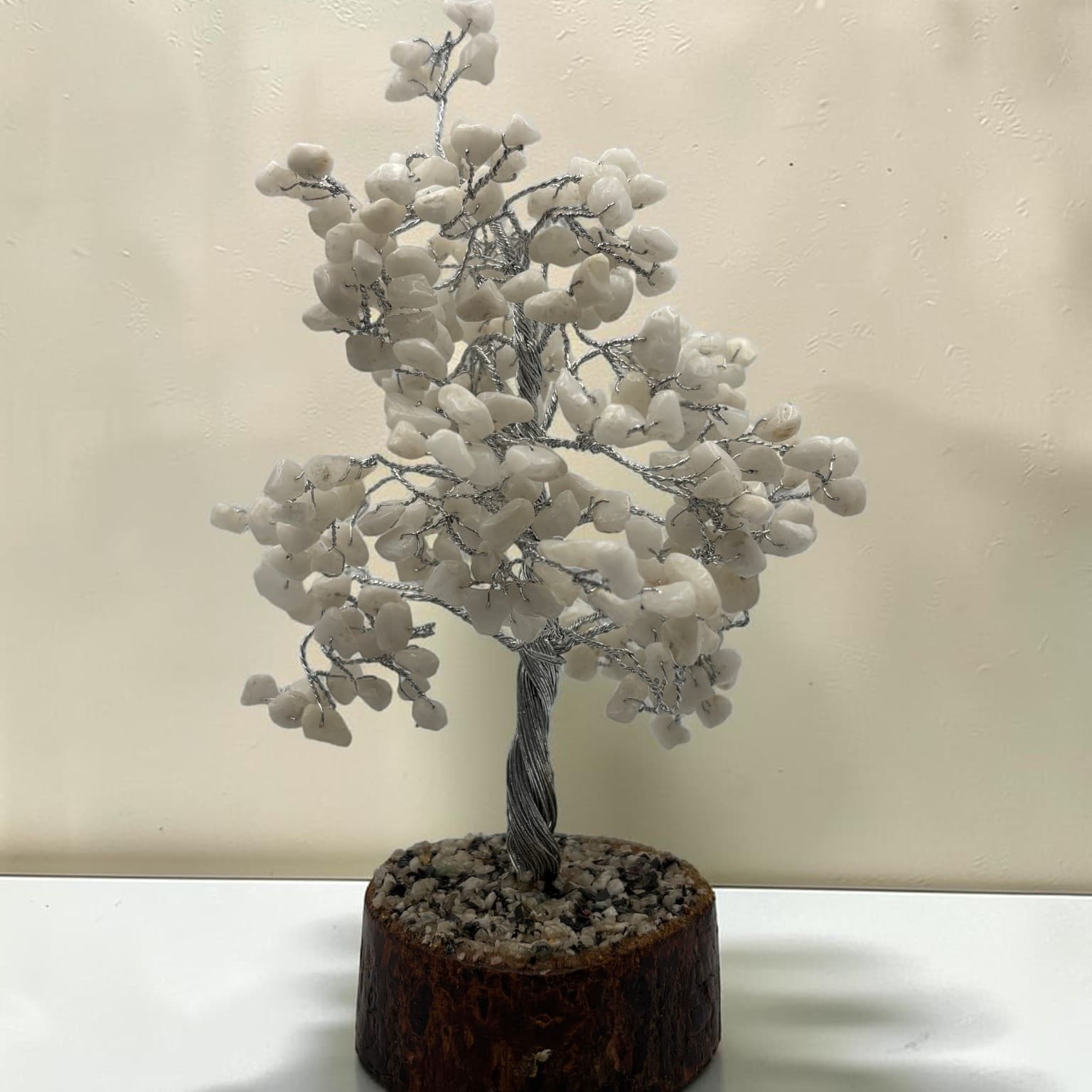 Árbol de piedras preciosas de cristal blanco